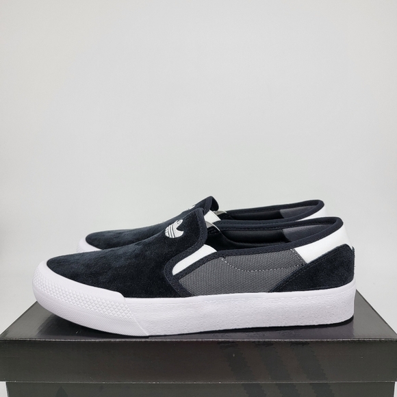 New Adidas Shmoofoil Slip-On Skateboarding Shoes 'Core Black' Size M 10/W 11 - Picture 3 of 9